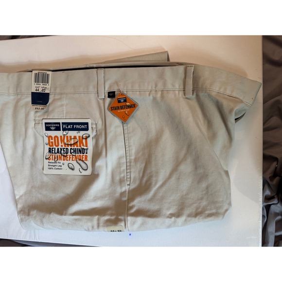 Dockers Other - Dockers Go Khaki Relaxed Chino Pants Mens 44x29.5 Flat Front Beige 40636-2562